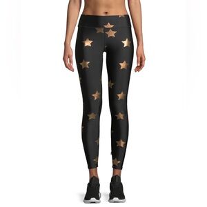Terez Star Foil Printed Tall Band Performance Leggings - Small